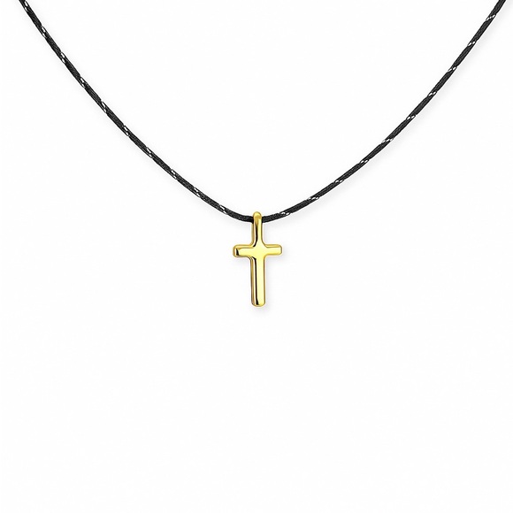 Anthropologie Jewelry - ⚜️ Unique Elegant Gold Cross Pendant Black Chain Necklace ⚜️💫❤️‍🔥